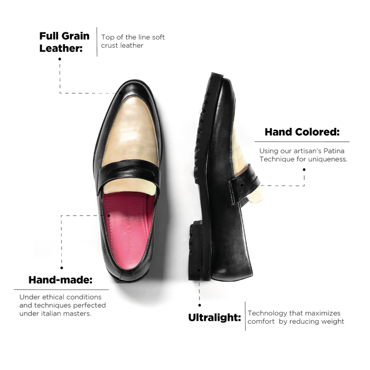 Alessandro Loafer BlackWhite Ultralight Sole