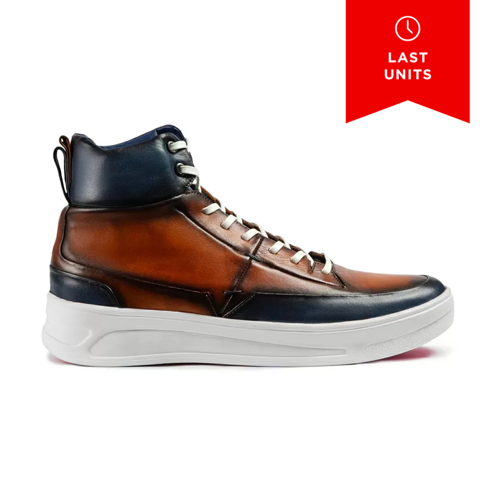 Luciano Sneaker Cognac-Blue