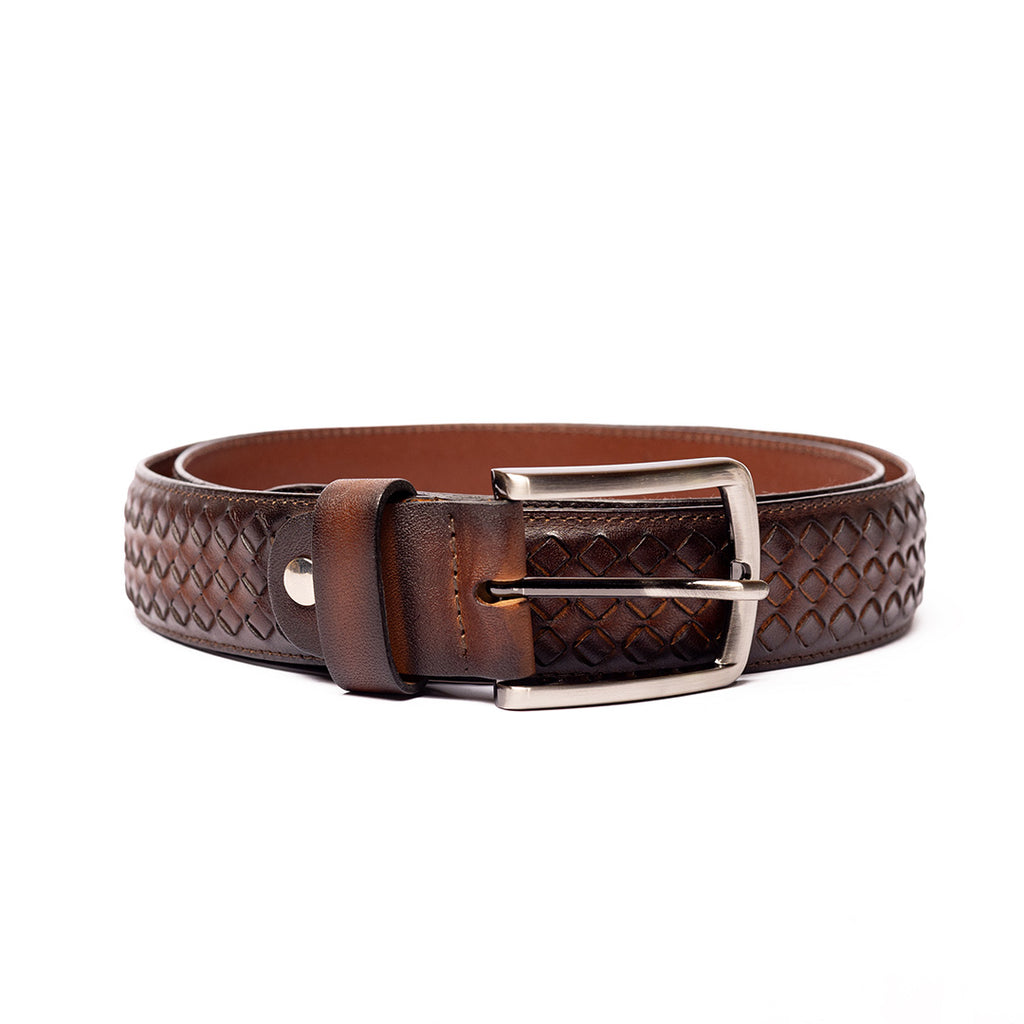 Embroidery Leather Brown Belt