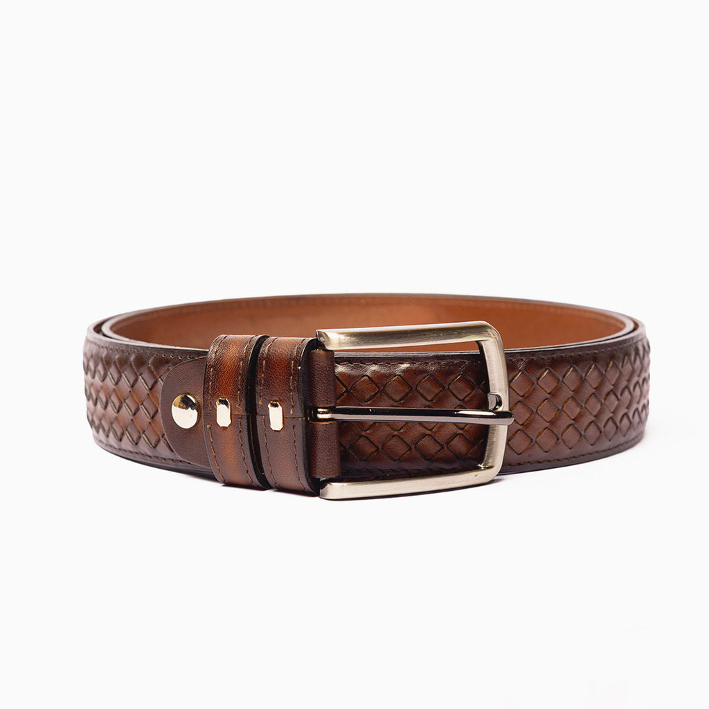 Embroidery Leather Oak Belt