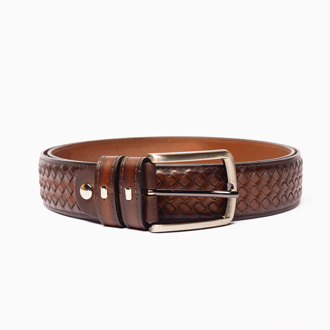 Embroidery Leather Oak Belt