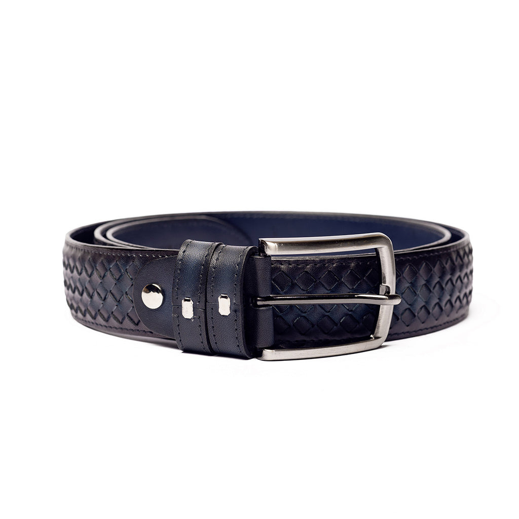 Embroidery Leather Blue Belt