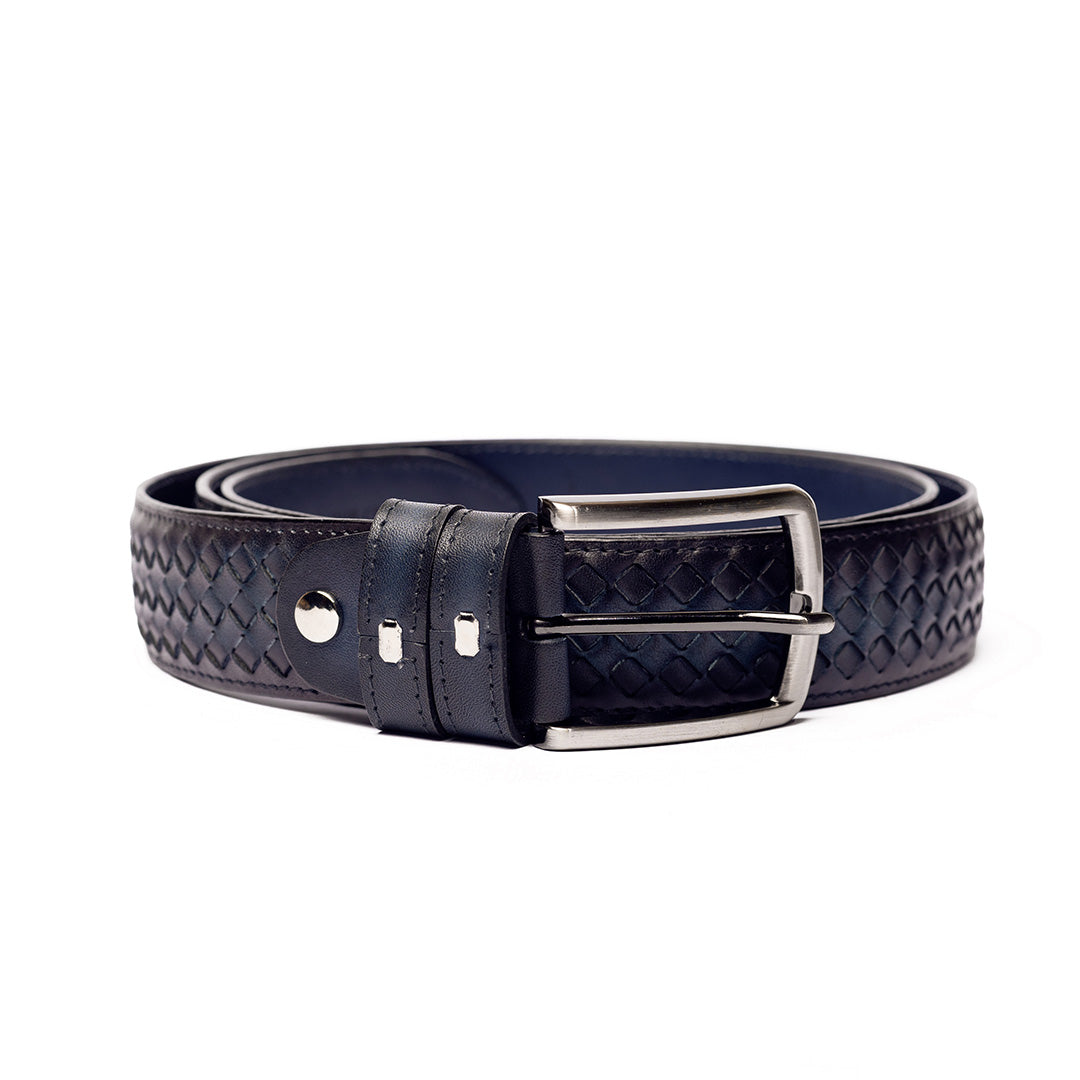 Embroidery Leather Blue Belt