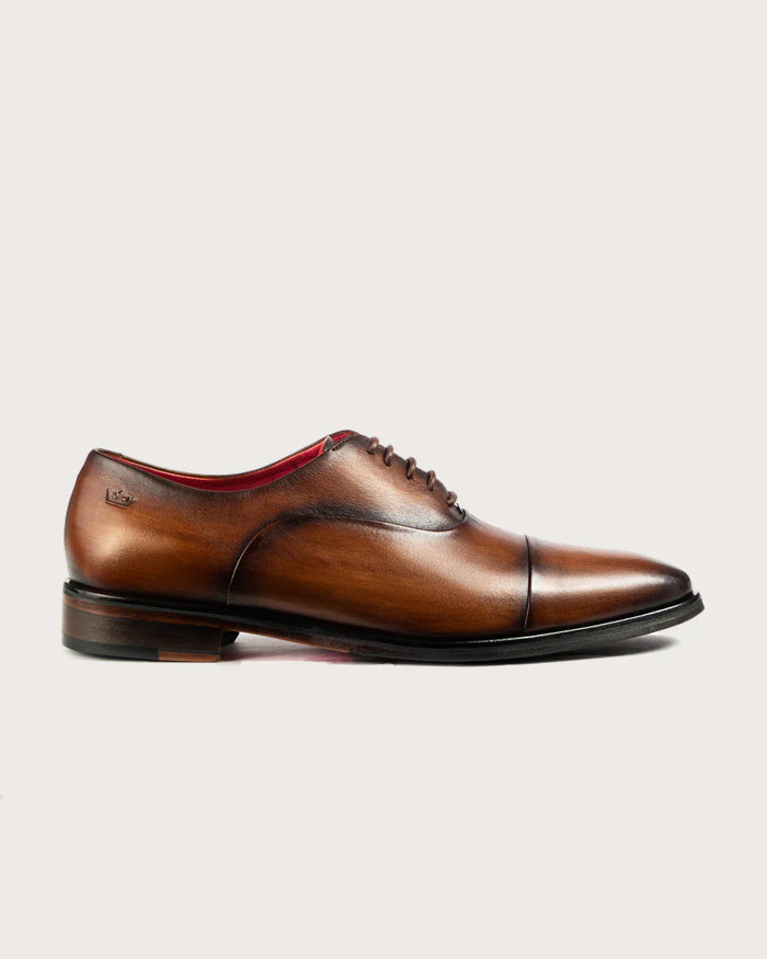Armand Oxford Oak Patina Handmade Leather Italian Shoes for Men 11.5