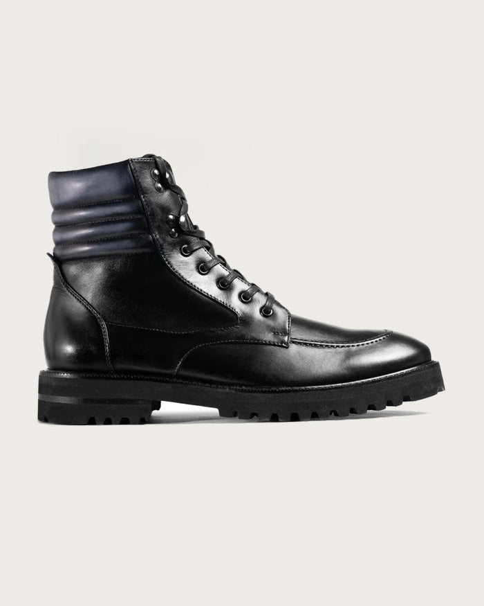Rocco Boot Black Patina Handmade Leather Italian Shoes for Men